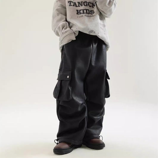 Pantalones de Trabajo en Cuero con Forro Polar para Niño