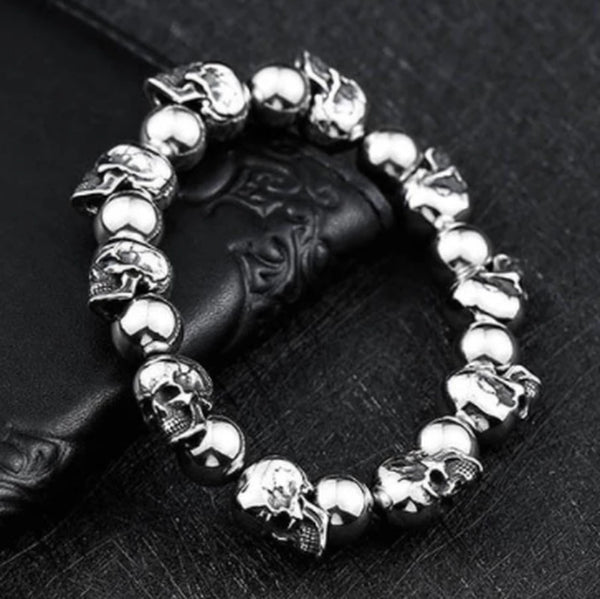 Pulsera de Calavera Titanio para Hombre - Diseño Minimalista