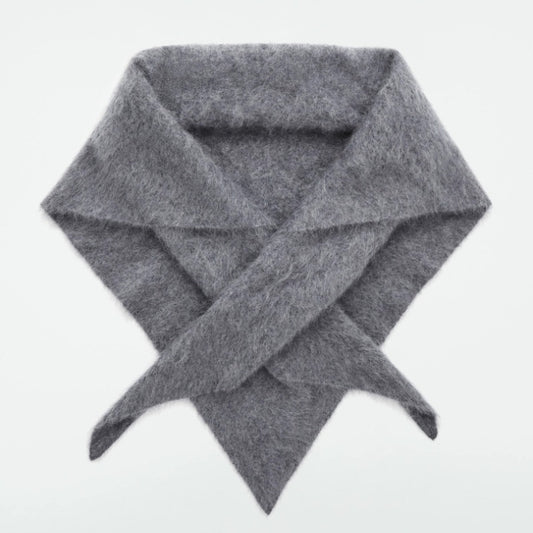 Pañoleta Triangular de Cachemira Peinada Gris - Image 2