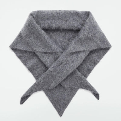 Pañoleta Triangular de Cachemira Peinada Gris - Image 2