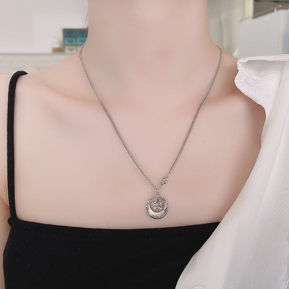 Collar Plata Luna y Estrellas - Diseño Creativo en Plata Esterlina