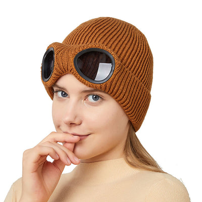 Gorro Tejido Abrigado con Gafas Protectoras - Protección Térmica Unisex Otoño Invierno - Image 2