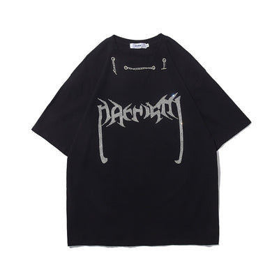 Camiseta Manga Corta Hombre con Letras de Strass - Image 9