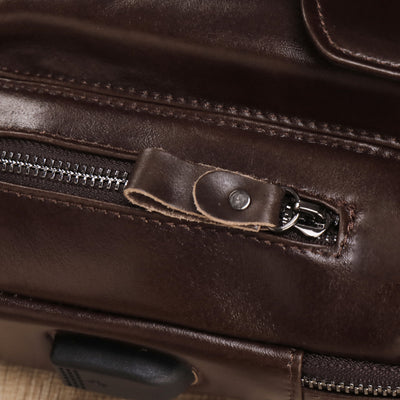 Bolsa Bandolera de Cuero Genuino para Hombre - Estilo Vintage Multifuncional - Image 27