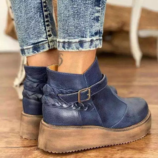 Zapatos de Viscosa para Mujer con Suela Gruesa y Punta Redondeada - Image 2