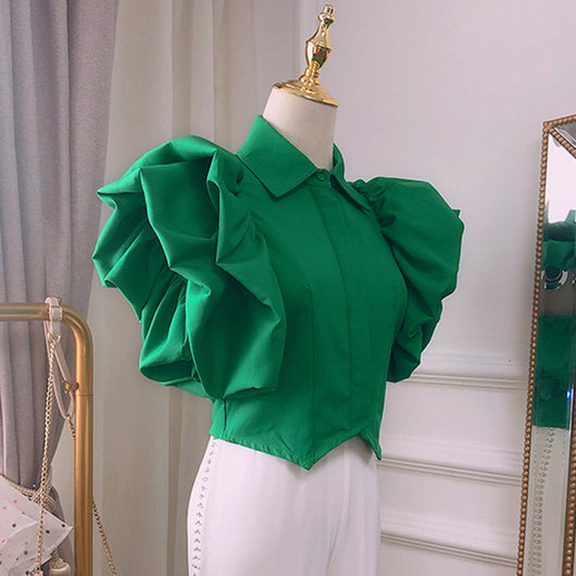 Blusa de Gasa con Mangas Globo - Image 10
