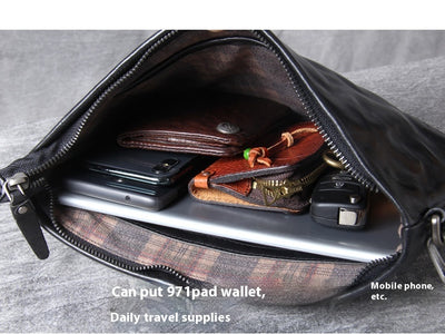 Bolsa de Mano Retro en Cuero Genuino - Estilo Casual Vintage para Hombre - Image 10