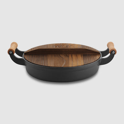 Olla de Hierro Fundido 31cm Gruesa con Asas Dobles Sin Recubrimiento - Image 6