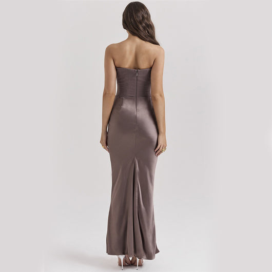 Vestido Largo Tubo Escotado Elegante para Fiestas y Eventos - Image 4