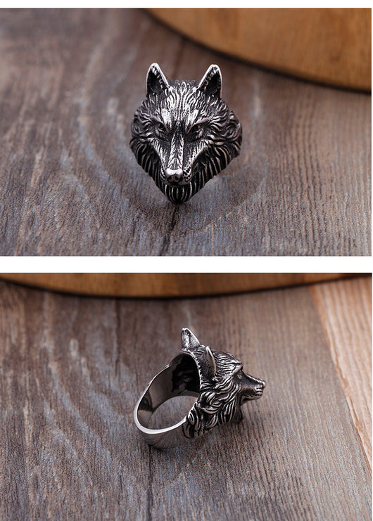 Anillo de Cabeza de Lobo Audaz para Hombres - Image 17