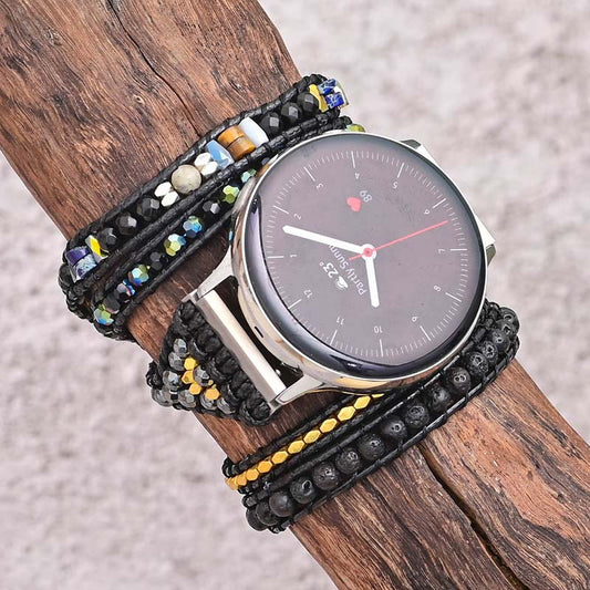 Reloj de Pulsera con Correa Tejida en Piedra Natural Vintage