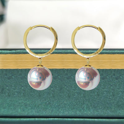 Aretes de Perla de Agua Dulce en Oro 18K AU750 - Image 4