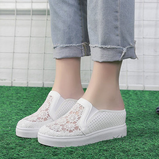 Sandalias Tipo Baotou con Suela Gruesa y Cuña de Malla - Image 5