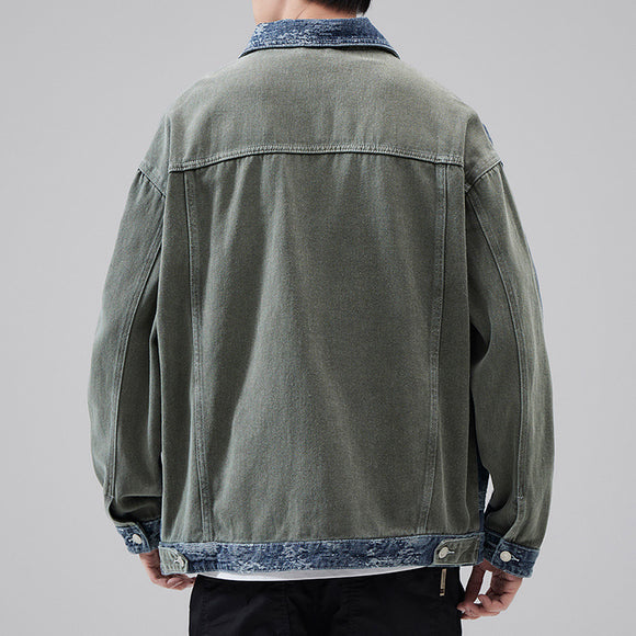 Chaqueta Camisa Denim Retro Americana Estilo Clásico