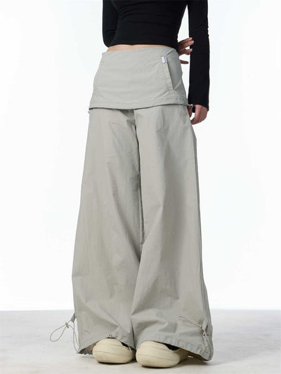 Pantalón Ancho Tipo Overol con Efecto Dos Piezas y Detalle Bandage - Image 4