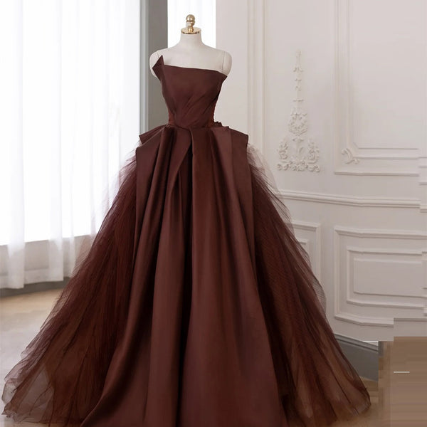 Vestido de Noche Elegante con Sostén Integrado y Falda Voluminosa