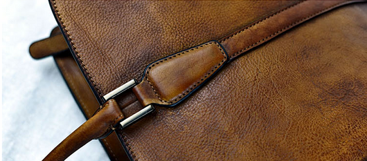 Bolso de Cuero Curtido al Vegetal Estilo Retro Horizontal para Hombre - Image 20