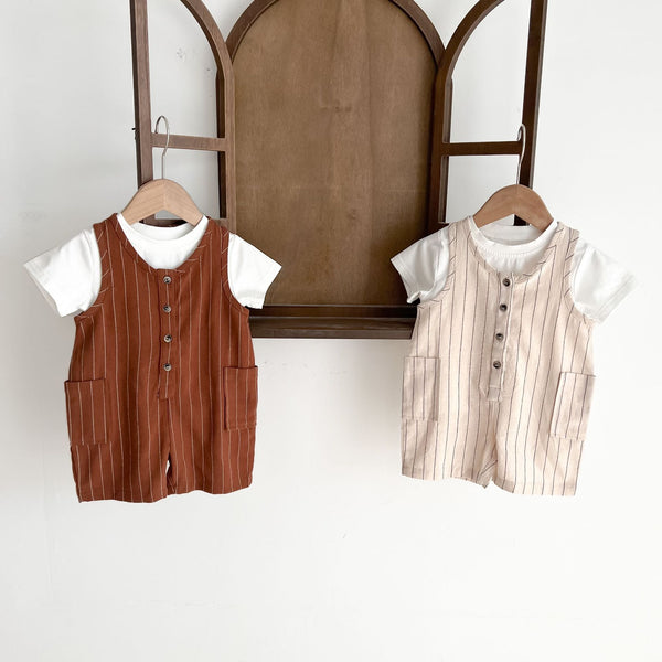 Conjunto de Chaqueta Corta y Babero Dos Piezas para Bebé