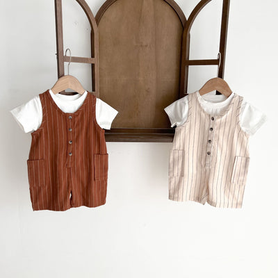 Conjunto de Chaqueta Corta y Babero Dos Piezas para Bebé