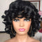 Peluca Rizada Afro Corta Voluminosa - Cabello Negro Explosivo de Belleza Europea