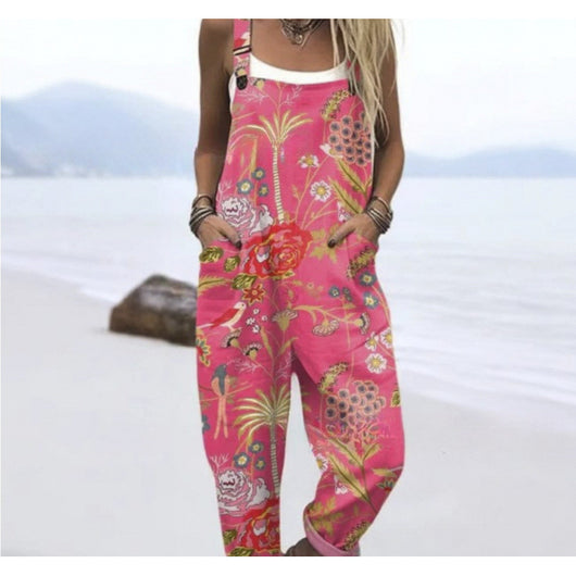 Pantalón Casual de Tiro Alto con Tirantes y Estampado Digital - Image 8