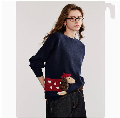 Suéter para Mujer Estilo Cuento de Hadas con Perro Salchicha - Image 9