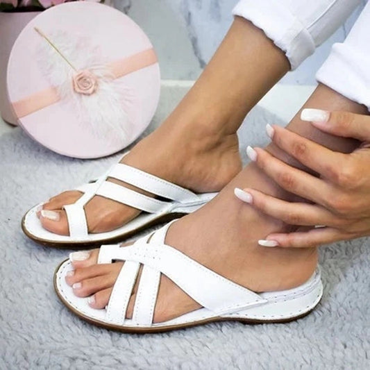 Sandalias Cuña Retro Mujer Talla Grande Estilo Europeo Casual