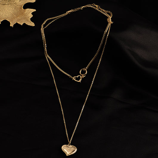 Cadena de Suéter Corazón Apilable en Acero Titanio - Image 7