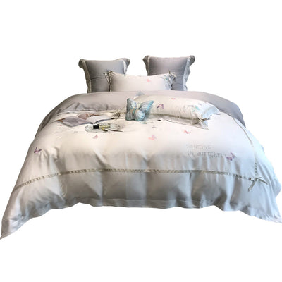 Juego de Cama Infantil Tencel Mariposas y Corazones Bordados - Image 8