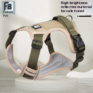 Orange and gray pet harness made of Oxford cloth with reflective trim, a top handle, and adjustable straps. - Image 25