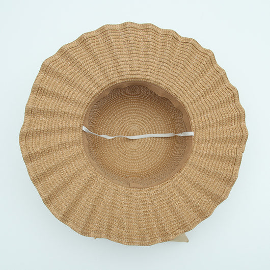 Sombrero Playero de Ala Ancha con Patrón de Conchas y Lazo Festivo - Image 13