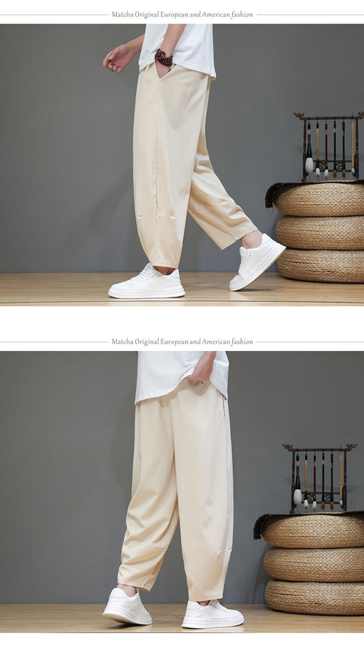 Pantalones Cortos de Verano Hombre - Seda de Hielo Ligeros Pierna Ancha - Image 12