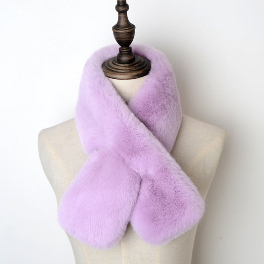 Chal Grueso con Cuello de Piel Abrigado para Invierno - Image 2