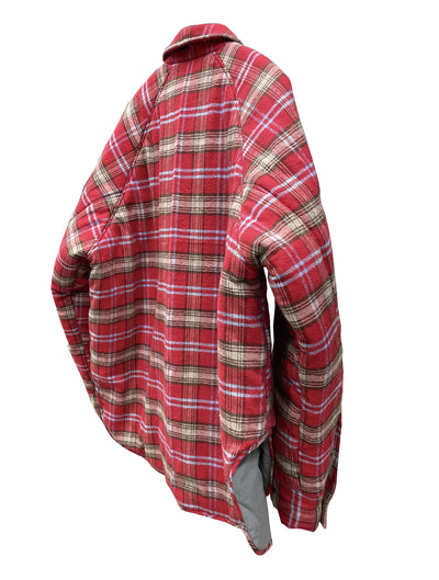Chaqueta Acolchada de Cuadros Rojo para Hombre con Cierre de Cremallera - Image 12