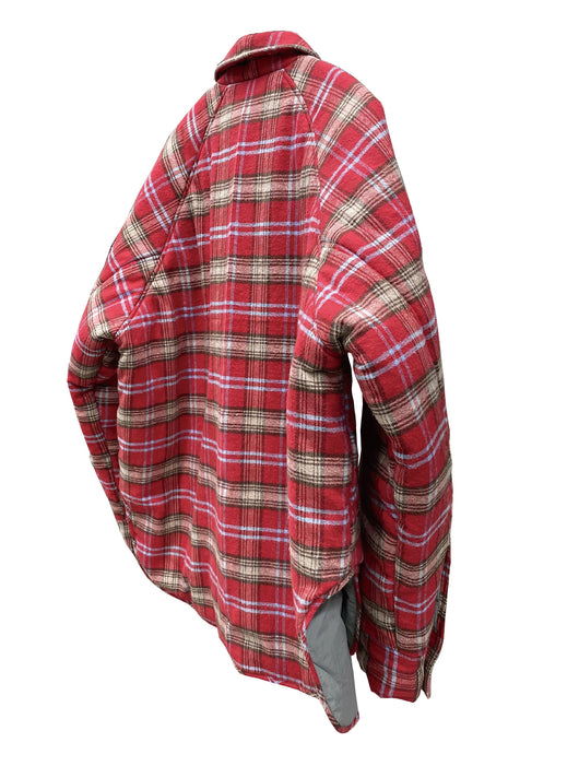 Chaqueta Acolchada de Cuadros Rojo para Hombre con Cierre de Cremallera - Image 12