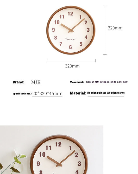 Reloj de Pared Minimalista Moderno en Madera Maciza Estilo Retro - Image 16