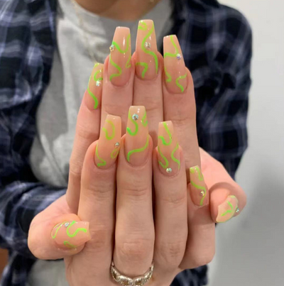 Uñas Decorativas con Cristales Brillantes para Mujer - Image 24