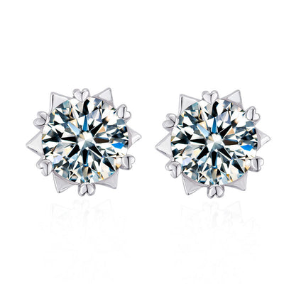 Aretes de Plata S925 Diseño Minimalista Copo de Nieve - Image 9