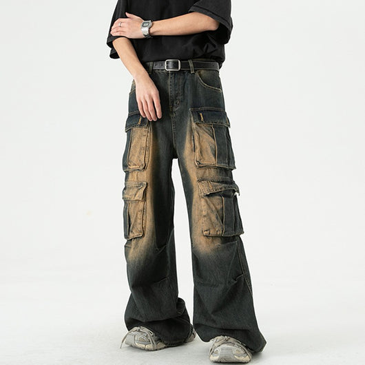 Jeans Retro Americano Desteñido con Estilo Uniforme - Image 9