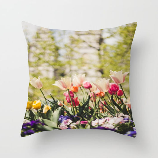 Funda de Cojín Floral Piel de Durazno con Diseño Botánico - Image 5
