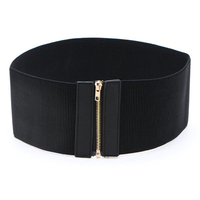 Cinturón Elástico Ancho Negro con Decoración para Camisas - Image 10