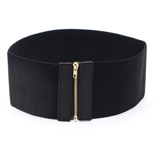 Cinturón Elástico Ancho Negro con Decoración para Camisas - Image 10