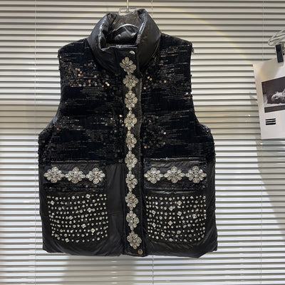Chaqueta Acolchada de Algodón con Pedrería para Mujer - Image 6