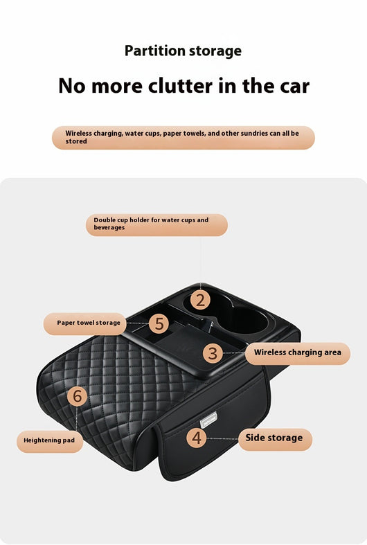 Caja Organizadora para Auto con Carga Inalámbrica Rápida y Soporte para Bebidas - Image 21