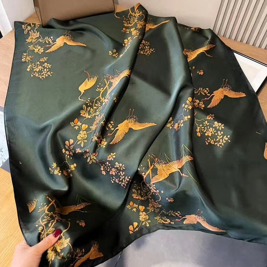 Pañuelo Largo de Satén Xiang Yun con Estampado Coreano - Image 17