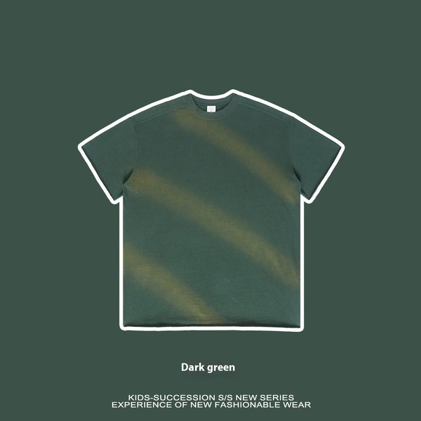 Camiseta de Algodón Puro Estilo Retro Americano con Degradado para Niños y Niñas - Image 3