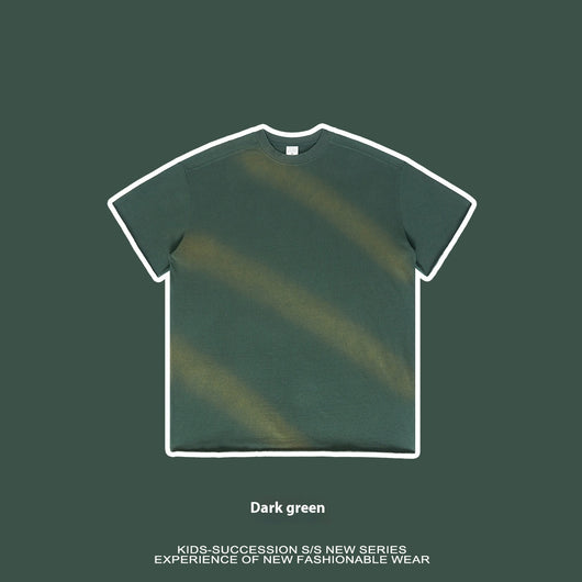 Camiseta de Algodón Puro Estilo Retro Americano con Degradado para Niños y Niñas - Image 3