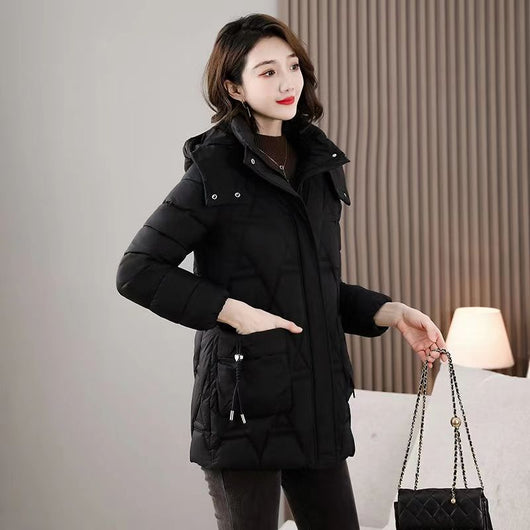 Chaqueta Acolchada de Plumón para Mujer con Capucha - Largo Medio - Image 6