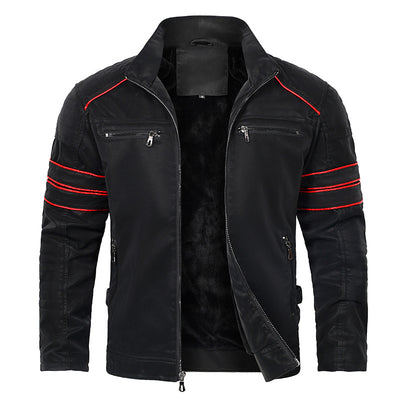 Chaqueta de Cuero PU con Cuello Mao para Hombre - Image 5