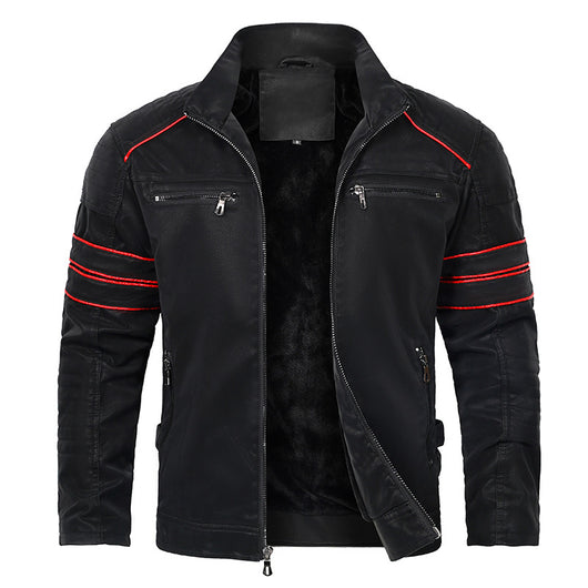 Chaqueta de Cuero PU con Cuello Mao para Hombre - Image 5